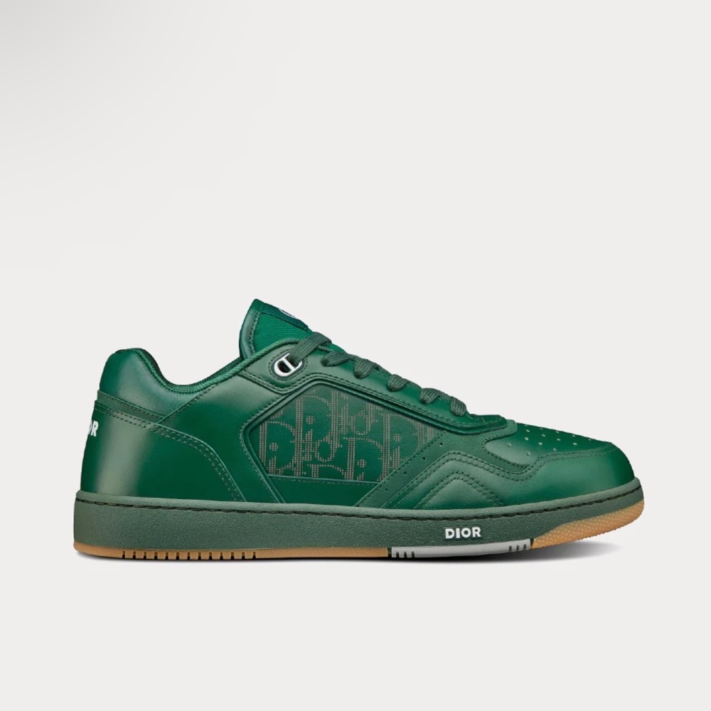 Christian Dior Smooth Calfskin Oblique Galaxy Mens B27 Low Top Sneakers 44 Green - Picture 7 of 8